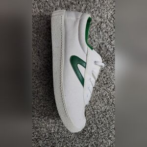 White and Green Sneakers with Bold Logo